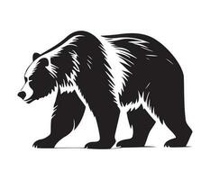 Grizzly bear Face, Silhouettes Grizzly bear Face, black and white Grizzly bear vector