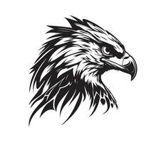 Hawk Face, Silhouettes Hawk Face, black and white Hawk vector