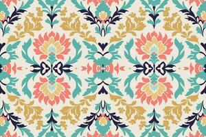 Ikat small floral seamless pattern pastel background. Abstract graphic line modern elegant minimal vintage retro style. Design for fabric texture textile print art background wallpaper tile backdrop. vector