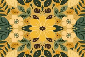 Floral seamless pattern light yellow tone background. Abstract graphic line modern elegant minimal vintage retro style. Design for fabric texture textile print art background wallpaper tile backdrop. vector