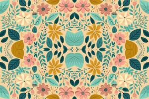 Floral seamless pattern pastel tone background. Abstract graphic line modern elegant minimal vintage retro style. Design for fabric texture textile print art background wallpaper tile backdrop. vector