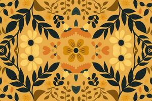 Floral seamless pattern light yellow tone background. Abstract graphic line modern elegant minimal vintage retro style. Design for fabric texture textile print art background wallpaper tile backdrop. vector