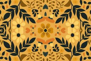 floral sin costura modelo ligero amarillo tono antecedentes. resumen gráfico línea moderno elegante mínimo Clásico retro estilo. diseño para tela textura textil impresión Arte antecedentes fondo de pantalla loseta fondo. vector