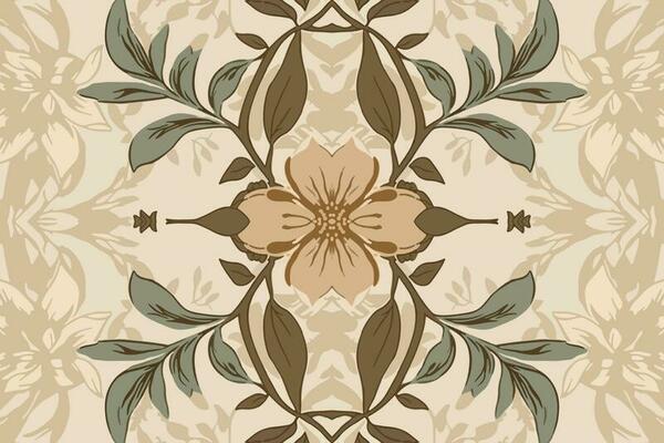 Floral seamless pattern light tone background. Abstract graphic line modern elegant minimal vintage retro style. Design for fabric texture textile print art background wallpaper tile backdrop.