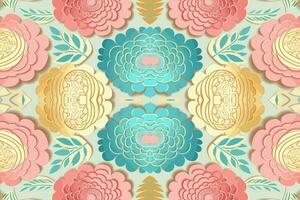 Floral seamless pattern pastel tone background. Abstract graphic line modern elegant minimal vintage retro style. Design for fabric texture textile print art background wallpaper tile backdrop. vector