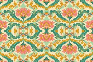 ikat pequeño floral sin costura modelo pastel antecedentes. resumen gráfico línea moderno elegante mínimo Clásico retro estilo. diseño para tela textura textil impresión Arte antecedentes fondo de pantalla loseta fondo. vector