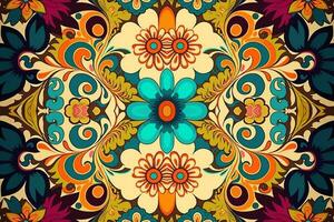 Floral seamless pattern colorful background. Abstract graphic line modern elegant minimal vintage retro style. Design for fabric texture textile print art background wallpaper tile backdrop. vector
