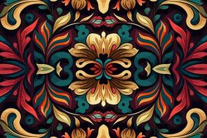 Floral seamless pattern colorful background. Abstract graphic line modern elegant minimal vintage retro style. Design for fabric texture textile print art background wallpaper tile backdrop. vector
