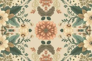 Floral seamless pattern light tone background. Abstract graphic line modern elegant minimal vintage retro style. Design for fabric texture textile print art background wallpaper tile backdrop. vector