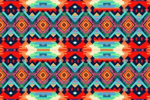 ikat tribal sin costura modelo vistoso antecedentes. resumen gráfico línea étnico tradicional gente antiguo tribal moderno florido lujo elegante mínimo Clásico retro estilo. textura textil tela patrones vector