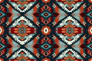 Ikat geometric folklore ornament colorful background. Abstract graphic ethnic traditional folk stripes antique tribal line. Modern elegant minimal retro style. Design for fabric texture textile print. vector