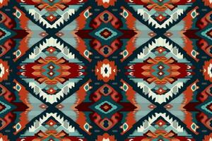 Ikat geometric folklore ornament colorful background. Abstract graphic ethnic traditional folk stripes antique tribal line. Modern elegant minimal retro style. Design for fabric texture textile print. vector