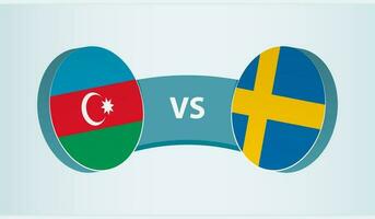 Azerbaijan versus Sweden, team sports competition concept. vector