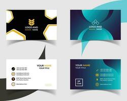 Modern Corporate Business Card Template Design. Double sided and horizontal. vector