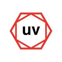 UV hexagon typography monogram vector. UV brand name icon. vector