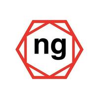 NG hexagon typography monogram vector. NG brand name icon. vector