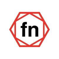 fn empresa nombre inicial letras icono. fn monograma. vector