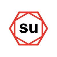 SU company name initial letters icon. SU monogram. vector