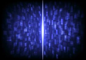 Abstract Perspective Background - Futuristic Technology Square matrix overlapping several layers. In the center there is a beam of light and a circle of light. blue gradient background vector