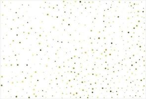 Random falling gold stars on white background. Glitter pattern for banner, greeting card, Christmas and New Year card, invitation, postcard, paper packaging vector