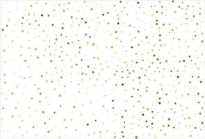 Random falling gold stars on white background. Glitter pattern for banner, greeting card, Christmas and New Year card, invitation, postcard, paper packaging vector