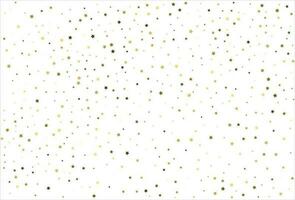 Random falling gold stars on white background. Glitter pattern for banner, greeting card, Christmas and New Year card, invitation, postcard, paper packaging vector