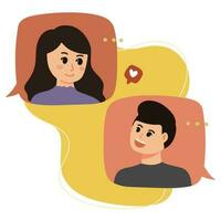 virtual talking man and woman concept with bubbles illustration vector