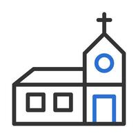 Cathedral icon duocolor grey blue colour easter symbol illustration. vector