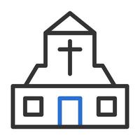 catedral icono duocolor gris azul color Pascua de Resurrección símbolo ilustración. vector