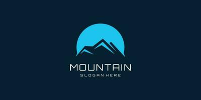 Mountain logo design template with luxury concept Premium Vector