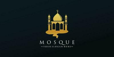 Mosque logo design template with unique concept Premium Vector