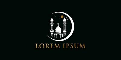 Mosque logo design template with unique concept Premium Vector