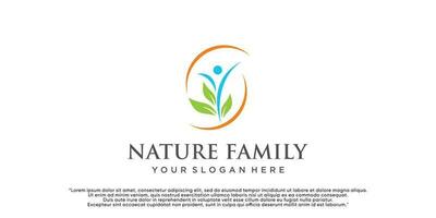 Nature family logo design unique concept Premium Vector