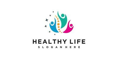 Health life logo design unique concept Premium Vector