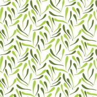 Seamless floral pattern with twigs. Botanical background, repeating prints. Blooming herbs texture design for your design. Hand drawn vector illustration