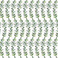 Seamless floral pattern with twigs. Botanical background, repeating prints. Blooming herbs texture design for your design. Hand drawn vector illustration