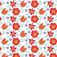 Seamless floral pattern with twigs. Botanical background, repeating prints. Blooming herbs texture design for your design. Hand drawn vector illustration