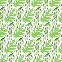 Seamless floral pattern with twigs. Botanical background, repeating prints. Blooming herbs texture design for your design. Hand drawn vector illustration