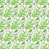 Seamless floral pattern with twigs. Botanical background, repeating prints. Blooming herbs texture design for your design. Hand drawn vector illustration