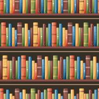 Seamless pattern with bookshelves. Nice stack of books. Texture for book store, library, school vector