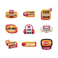 General Live Streaming Badge Set vector