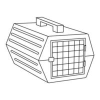 Carrier with grid for animals, cats, dogs, animal care. vector