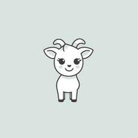 Cute kawaii goat chibi  mascot vector cartoon style