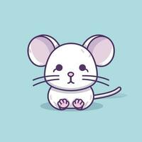 Cute kawaii rat chibi  mascot vector cartoon style