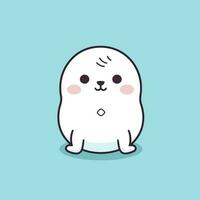 Cute kawaii seal chibi  mascot vector cartoon style