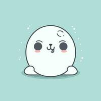 Cute kawaii seal chibi  mascot vector cartoon style