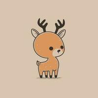 Cute kawaii reindeer chibi  mascot vector cartoon style