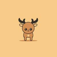 Cute kawaii reindeer chibi  mascot vector cartoon style