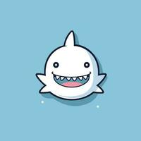 Cute kawaii shark chibi  mascot vector cartoon style