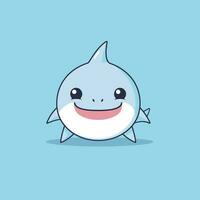 linda kawaii tiburón chibi mascota vector dibujos animados estilo